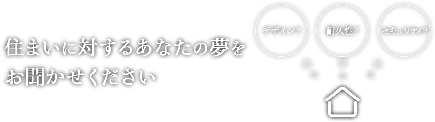 住まいに対するあなたの夢をお聞かせください